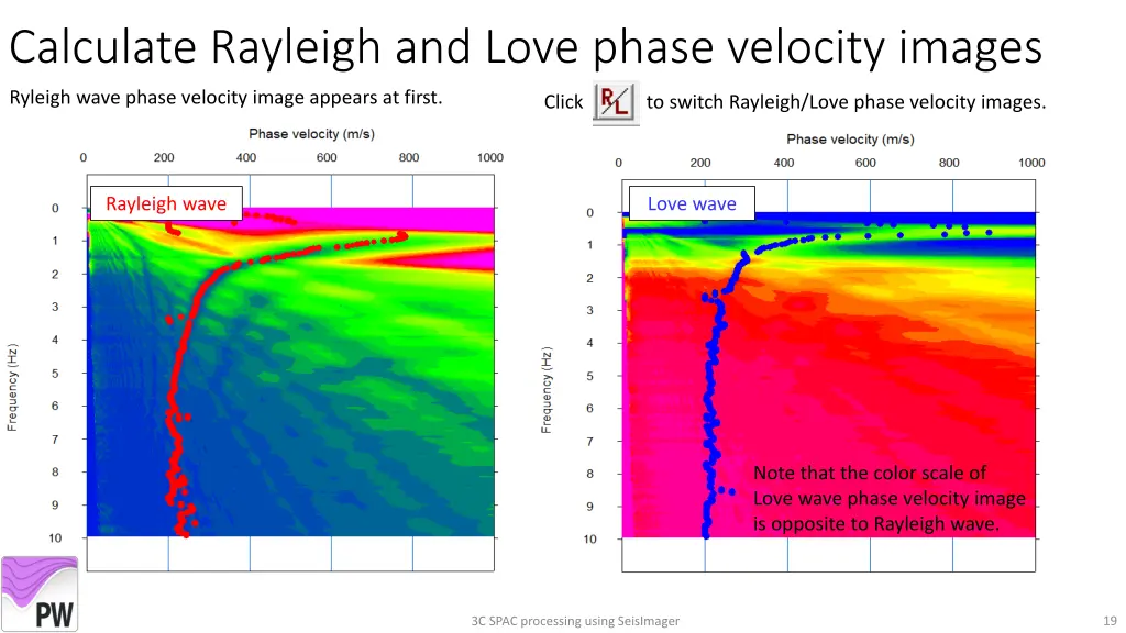 calculate rayleigh and love phase velocity images 1