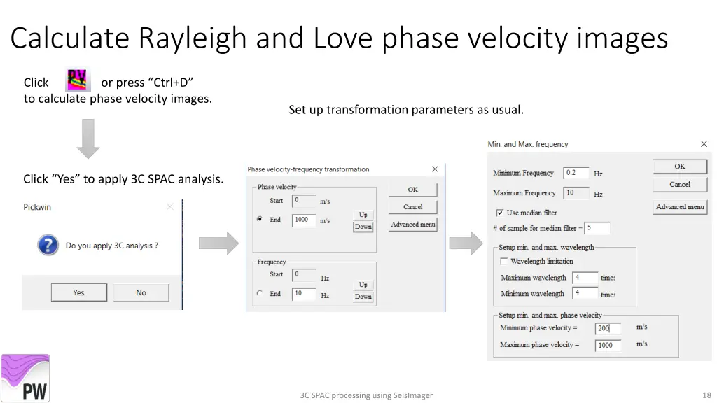 calculate rayleigh and love phase velocity images