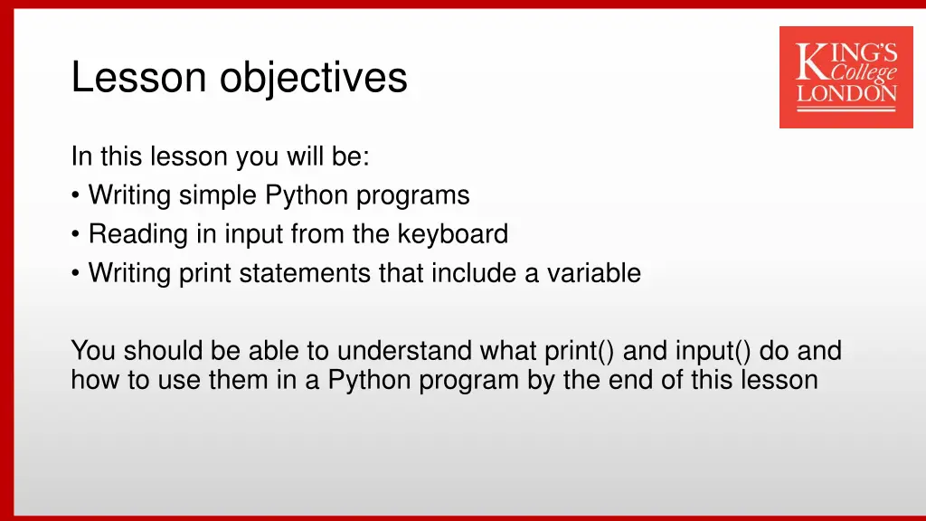 lesson objectives