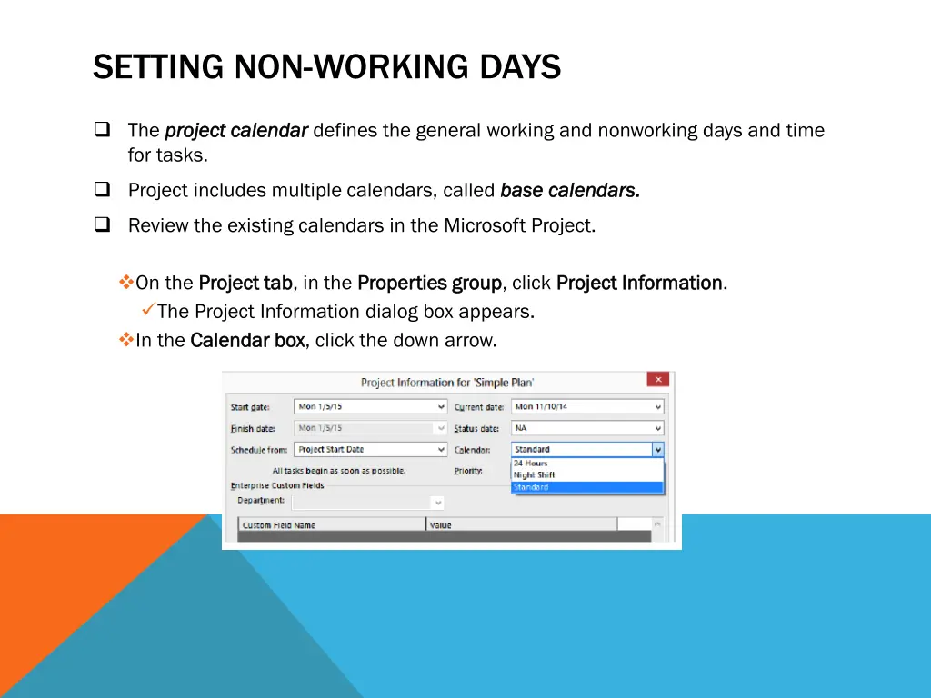 setting non working days