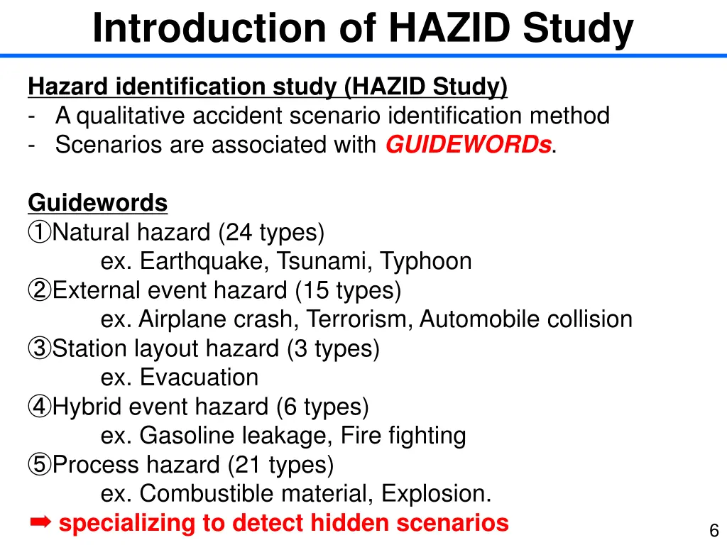 introduction of hazid study