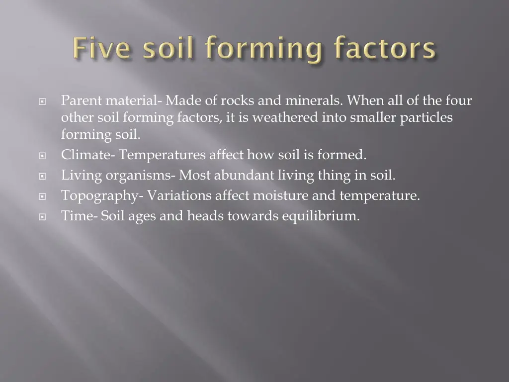 parent material made of rocks and minerals when