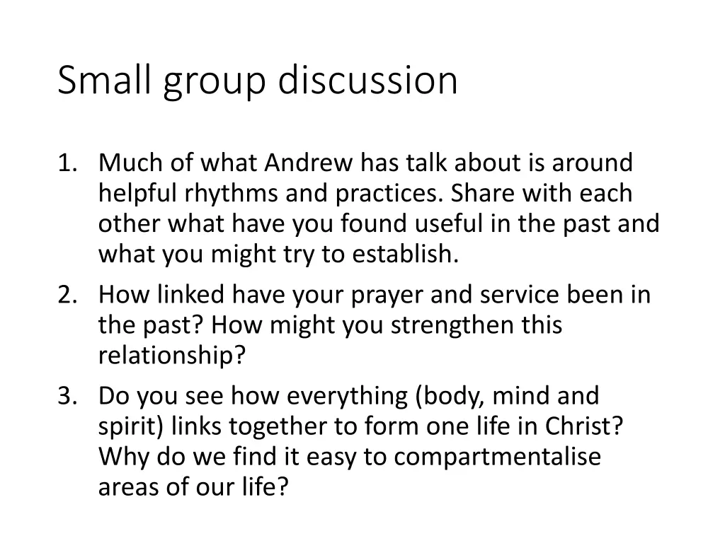 small group discussion