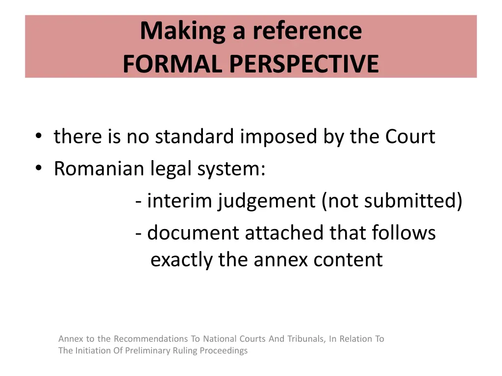 making a reference formal perspective