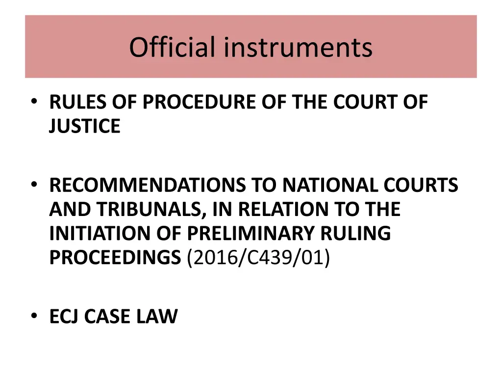 official instruments