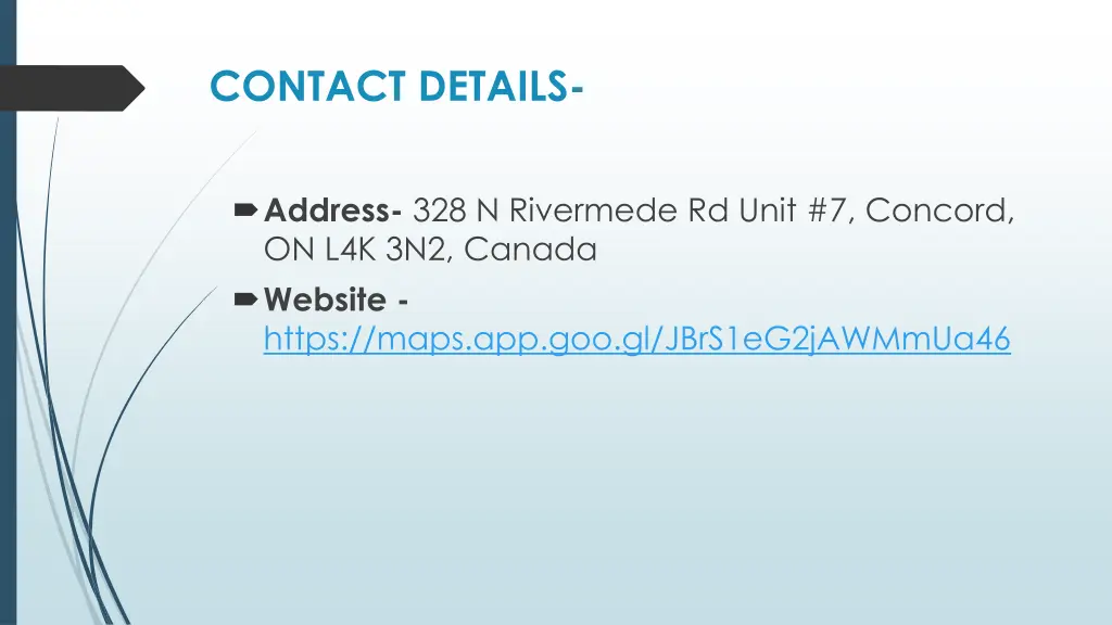 contact details