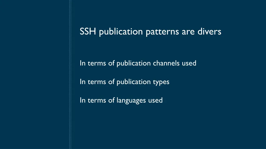 ssh publication patterns are divers 1