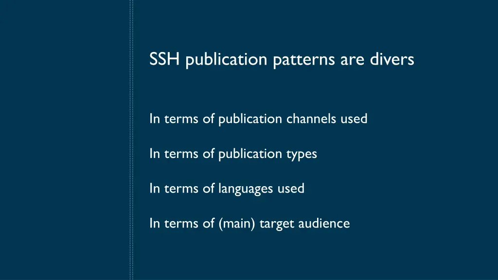 ssh publication patterns are divers 2