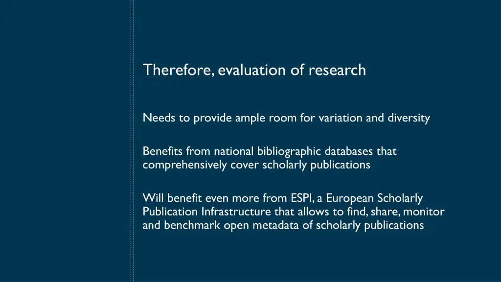 therefore evaluation of research