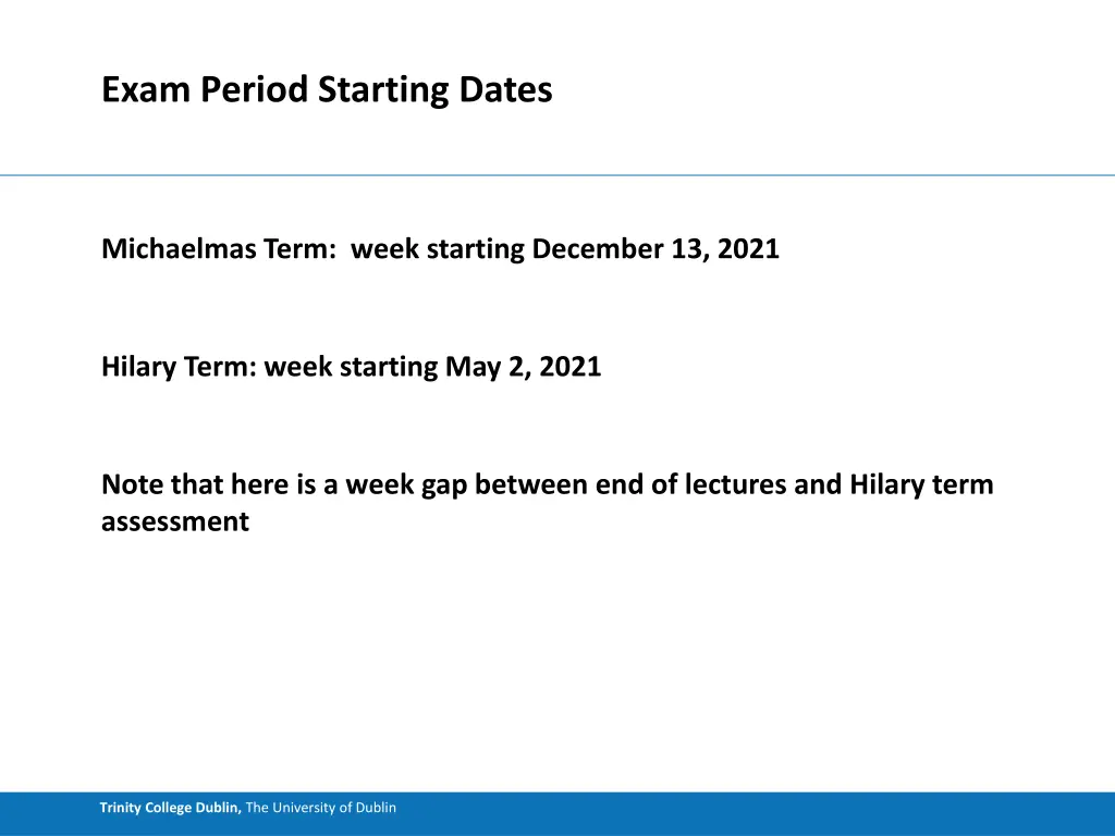 exam period starting dates