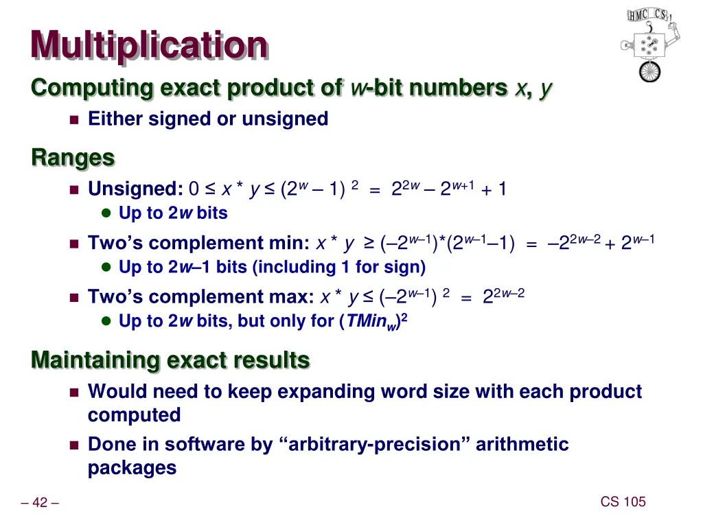 multiplication computing exact product