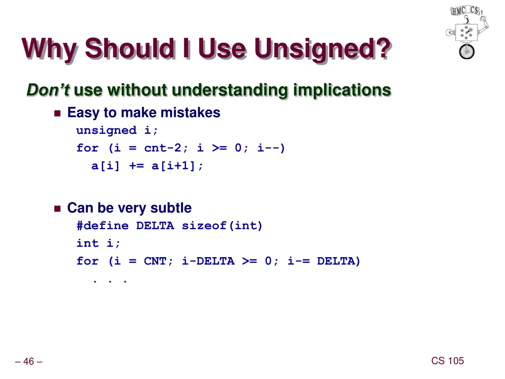 why should i use unsigned