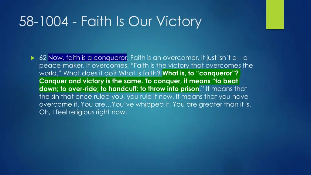 58 1004 faith is our victory