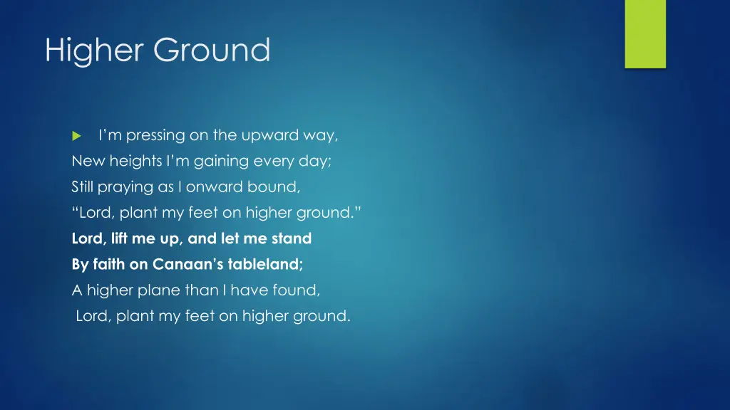 higher ground