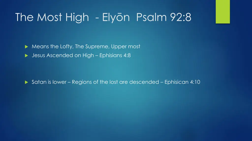 the most high ely n psalm 92 8