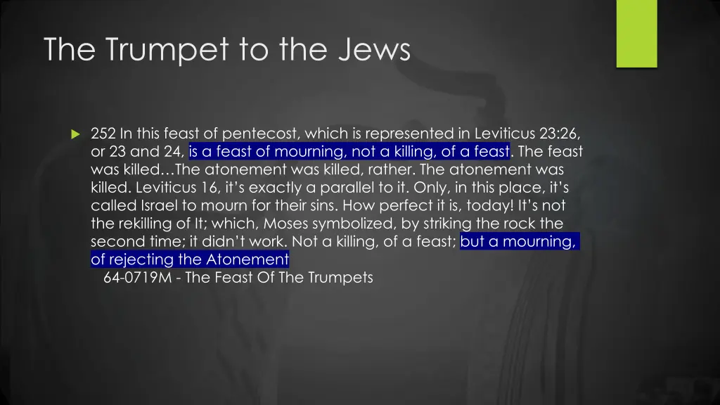 the trumpet to the jews