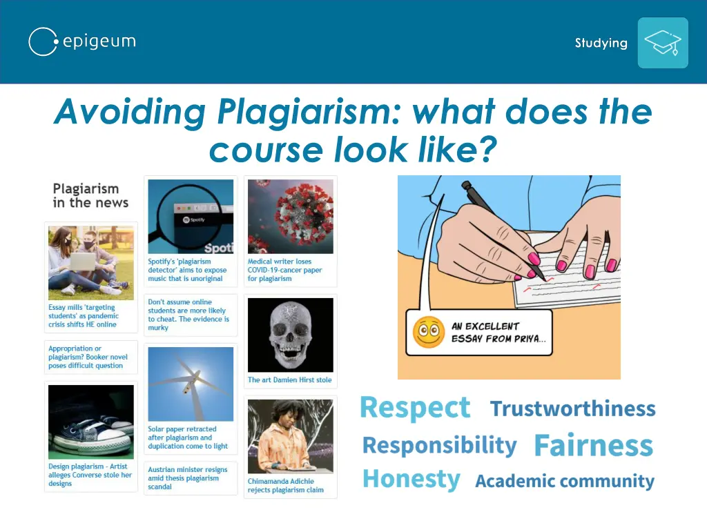 avoiding plagiarism what does the course look like