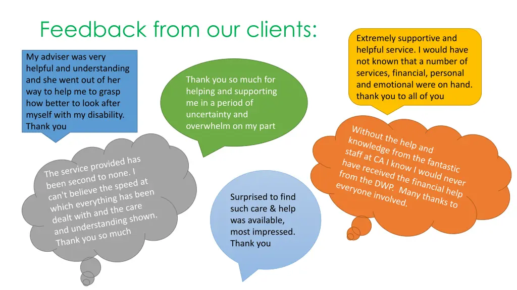 feedback from our clients