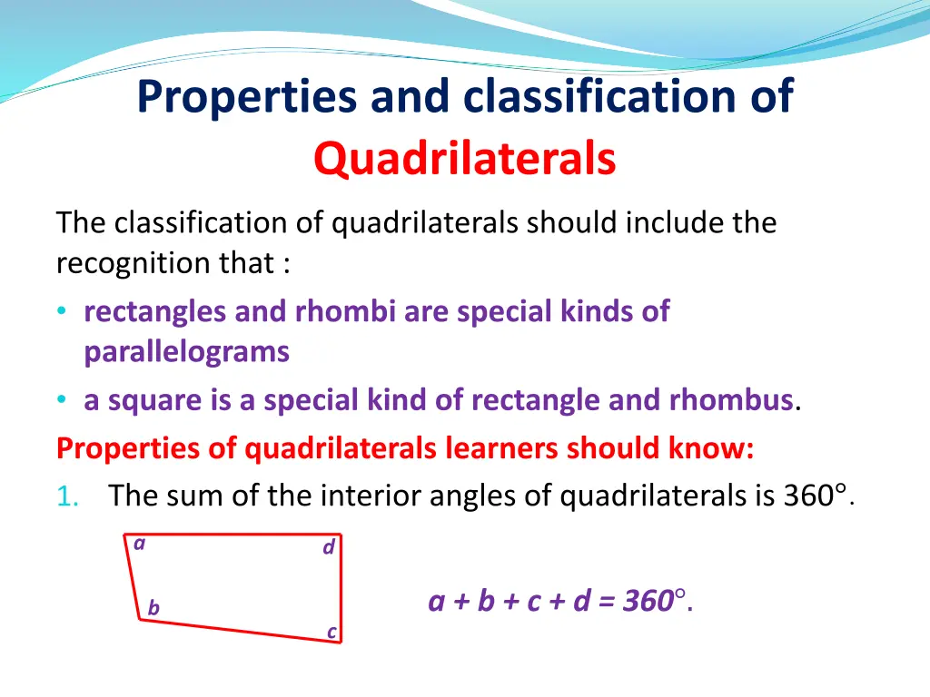 properties and classification of quadrilaterals 1