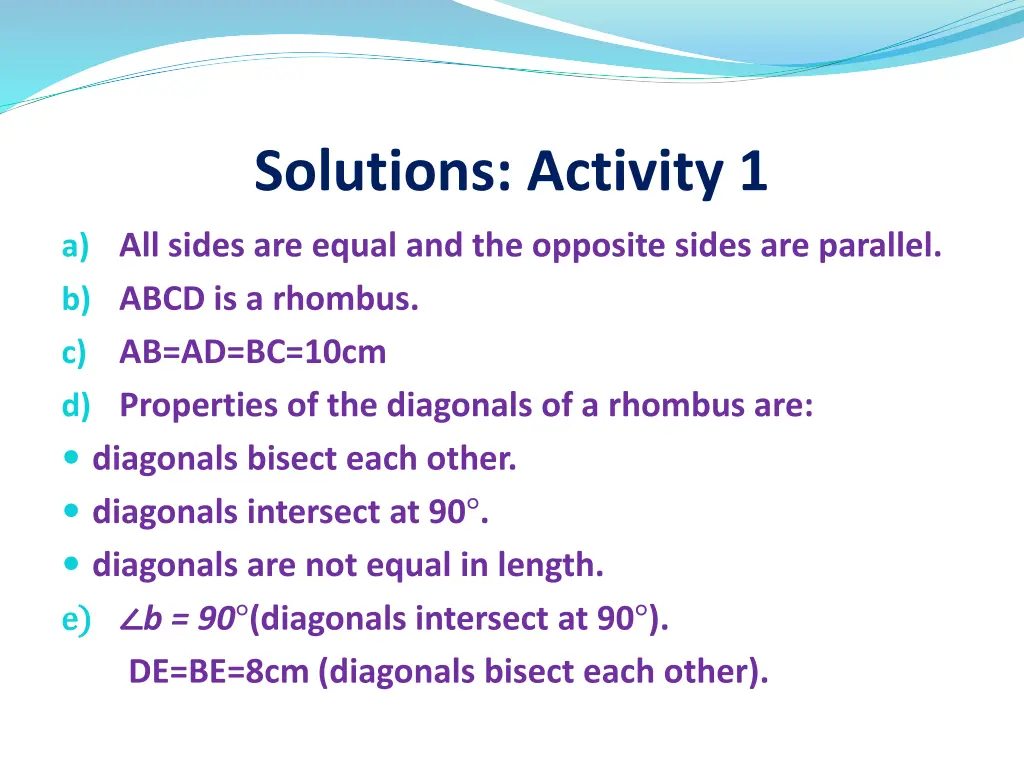 solutions activity 1