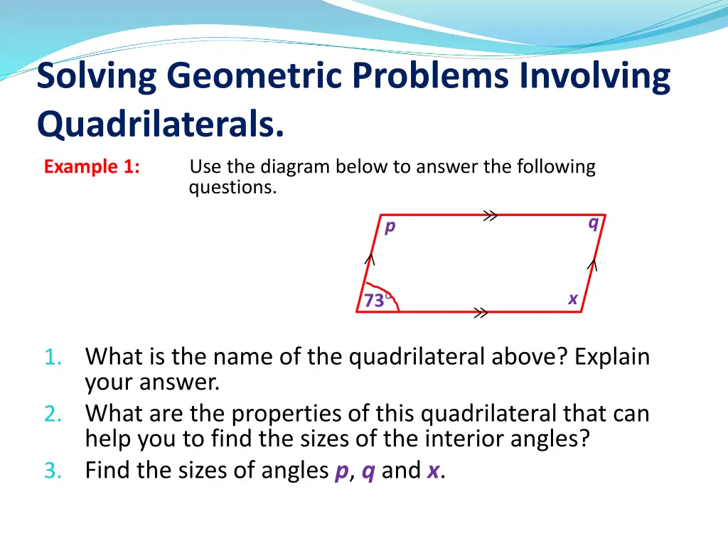 solving geometric problems involving