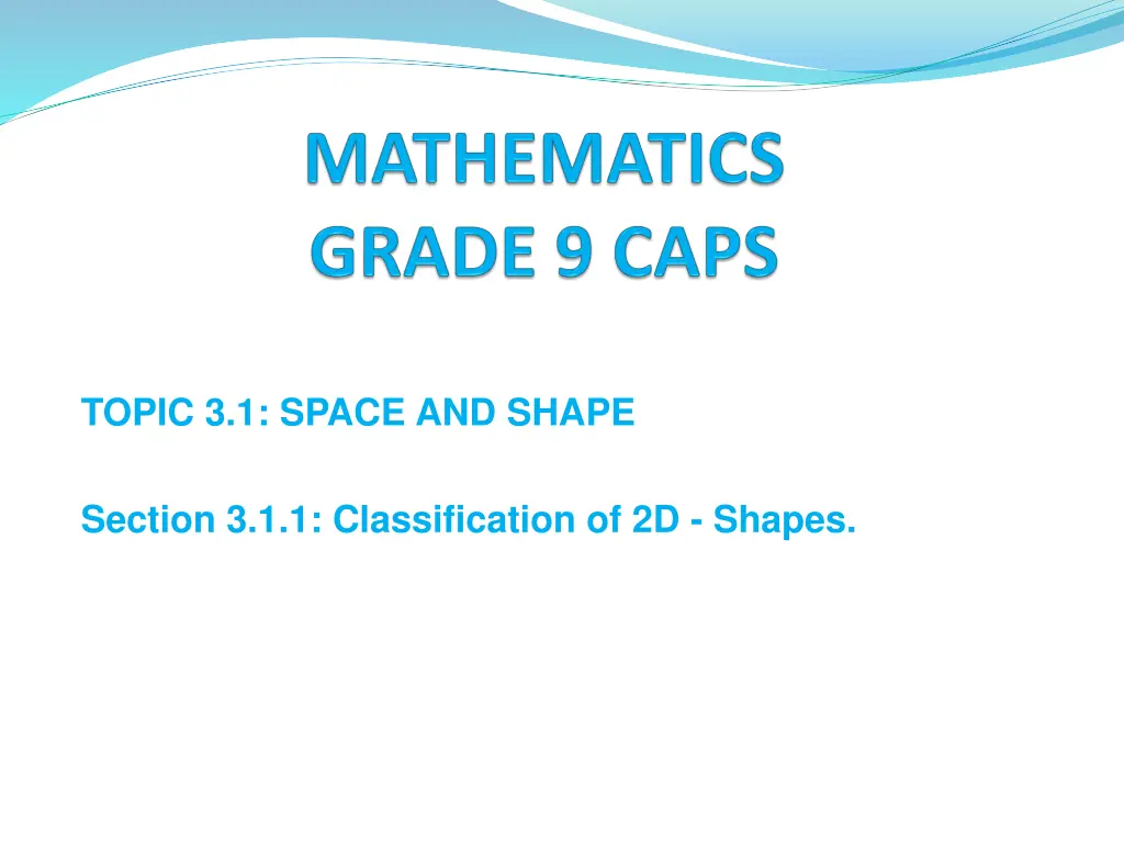 topic 3 1 space and shape