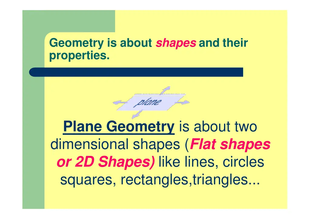 geometry is about shapes and their properties
