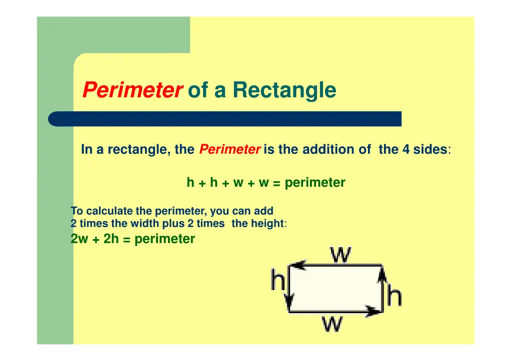 perimeter of a rectangle