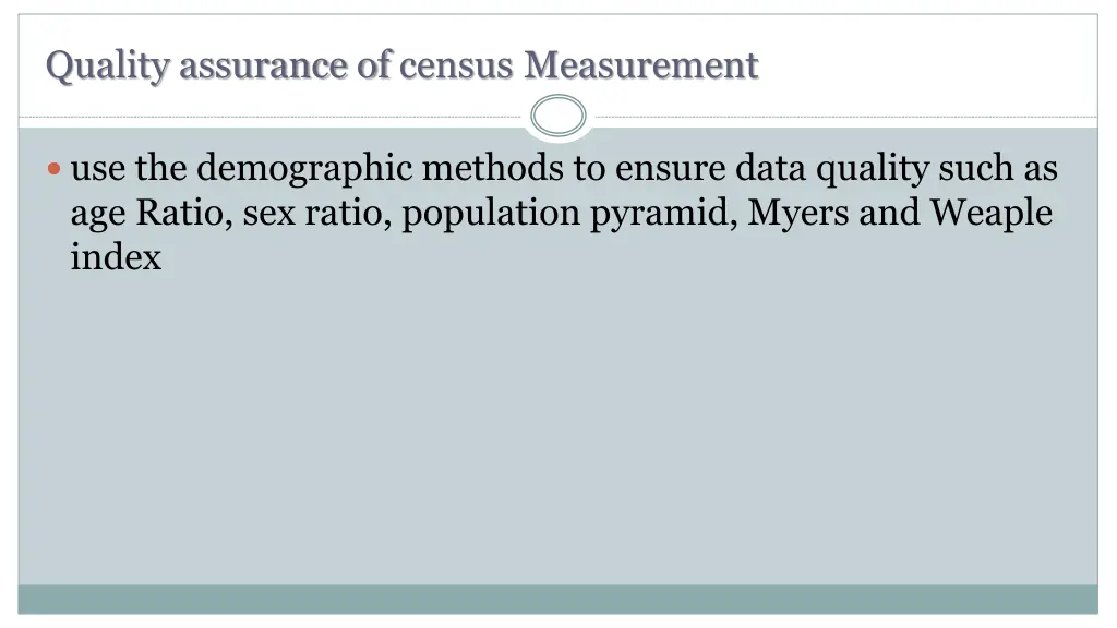 quality assurance of census measurement