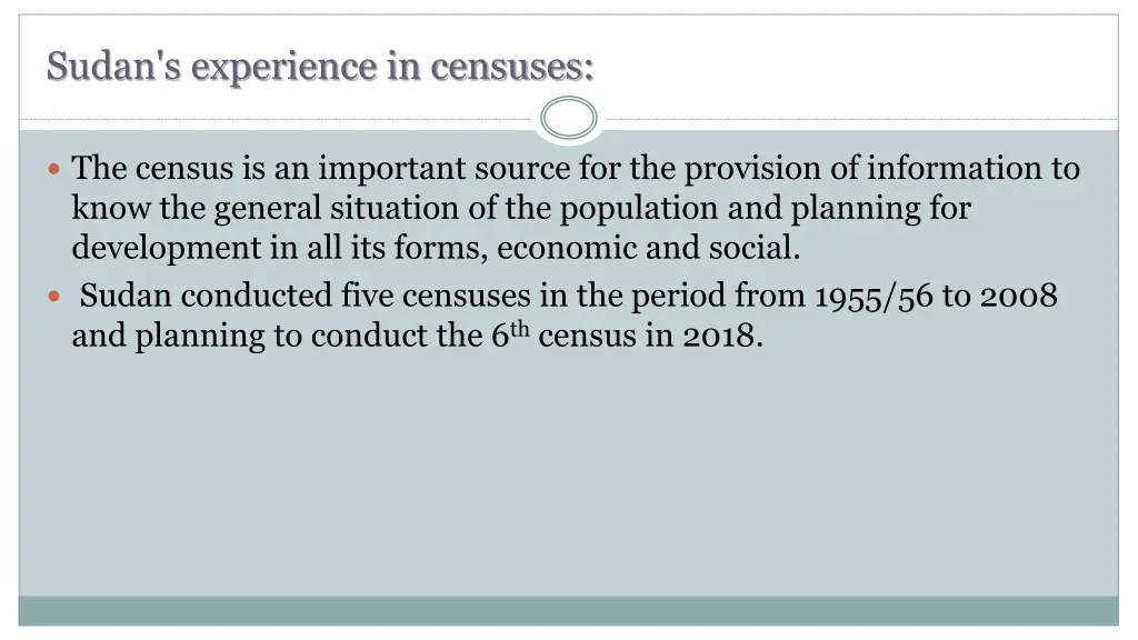 sudan s experience in censuses