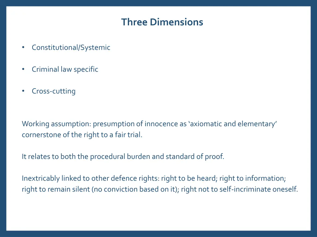 three dimensions