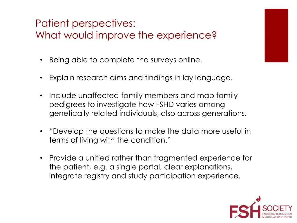 patient perspectives what would improve