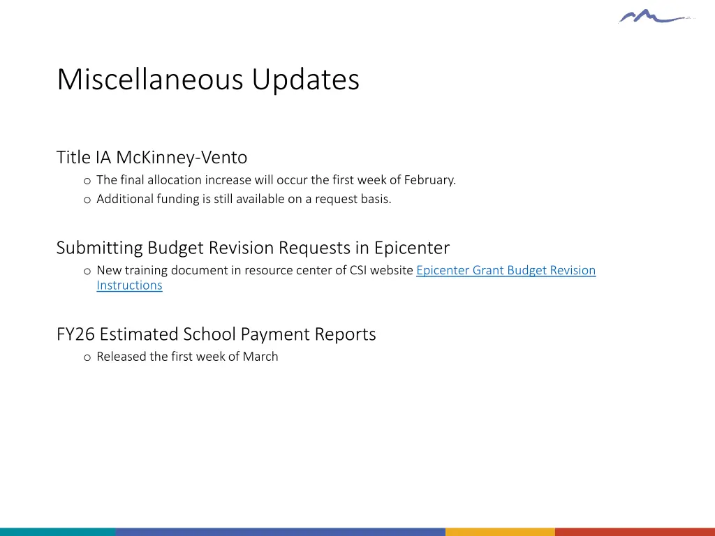 miscellaneous updates