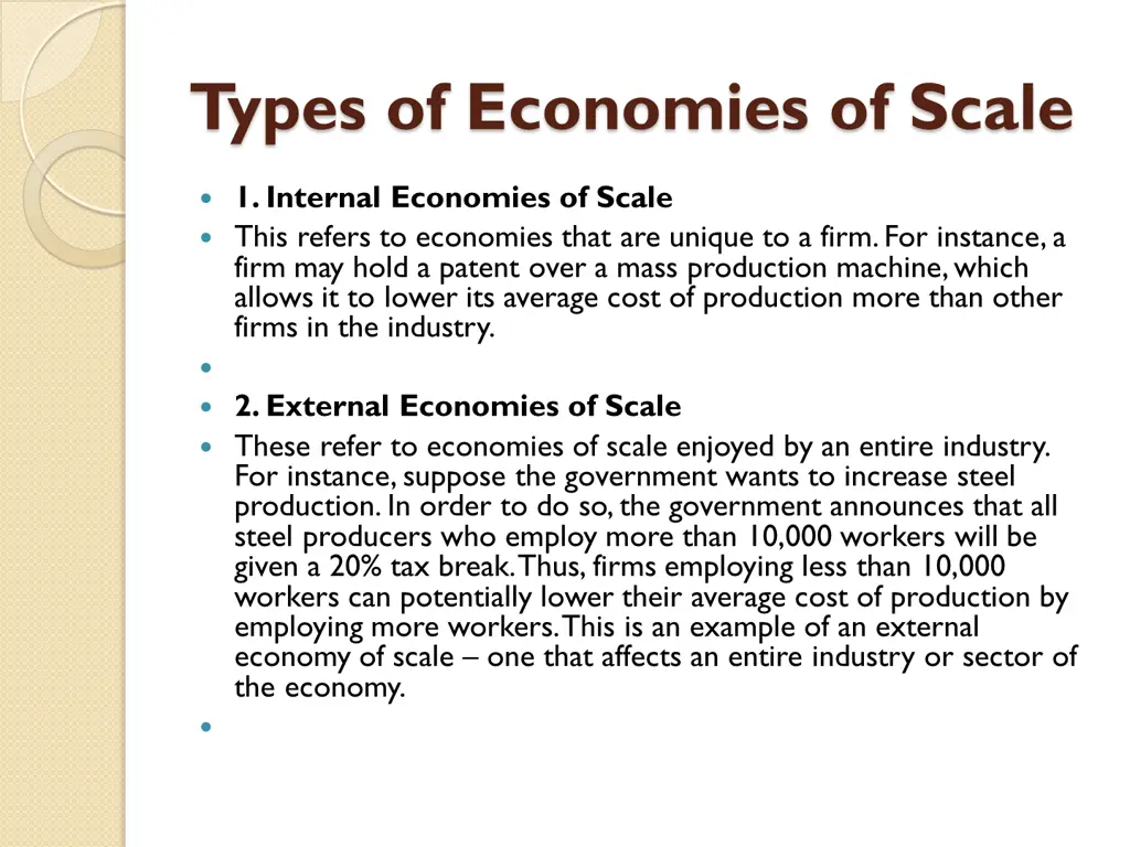 types of economies of scale