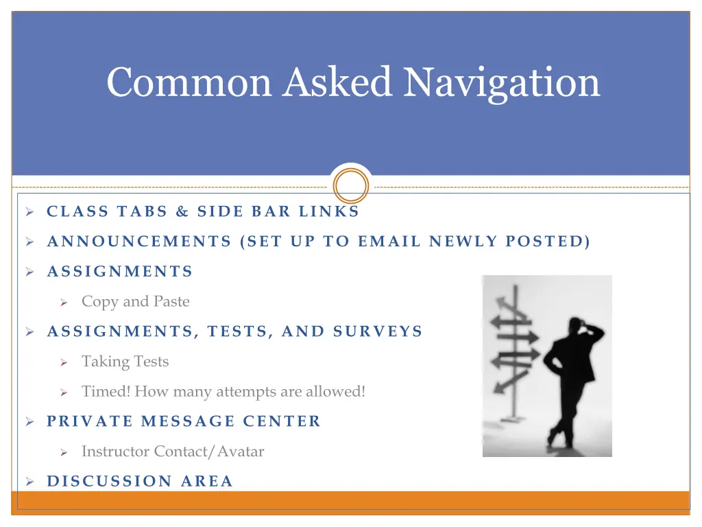 common asked navigation