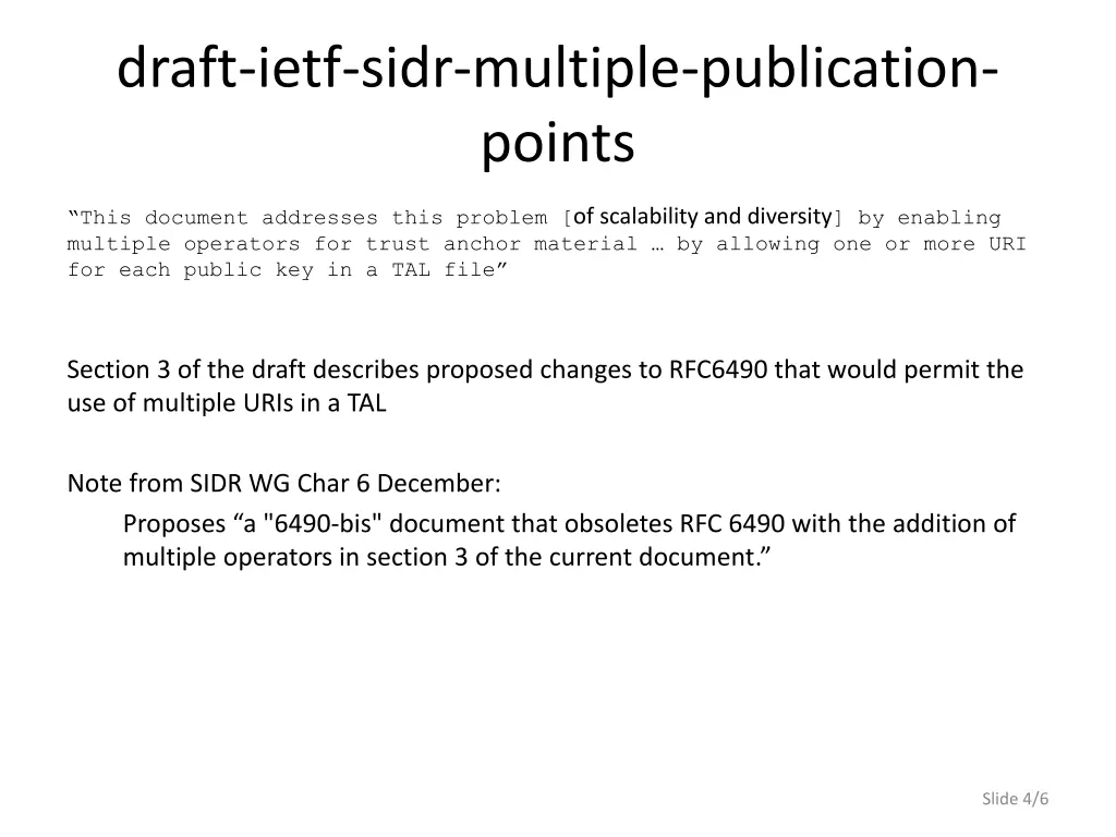 draft ietf sidr multiple publication points