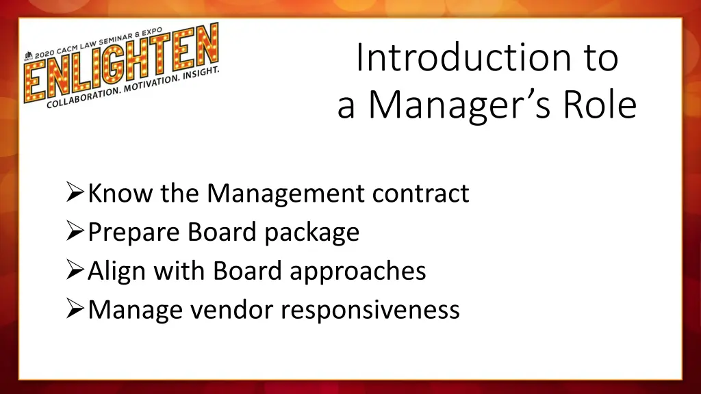 introduction to a manager s role