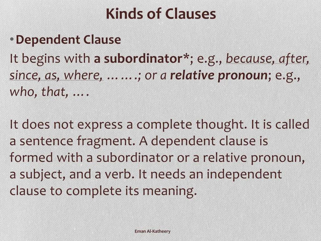 kinds of clauses 1