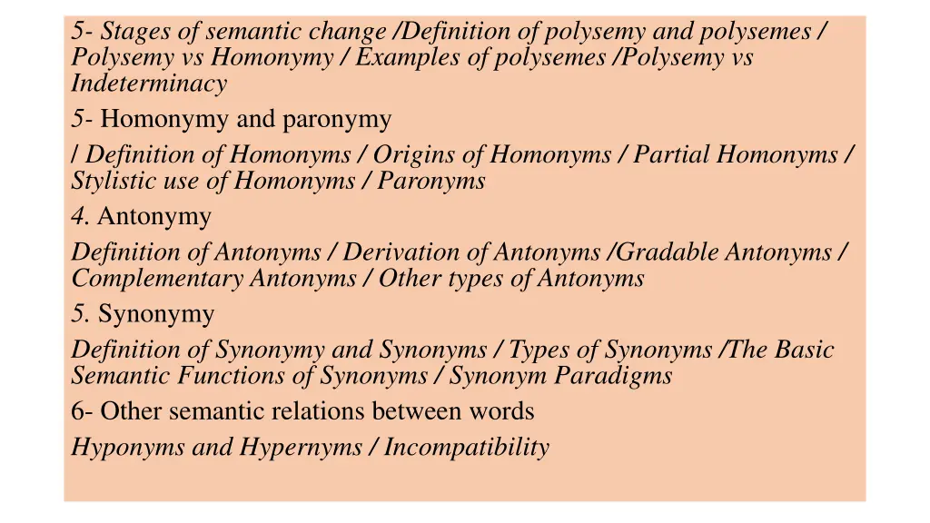 5 stages of semantic change definition