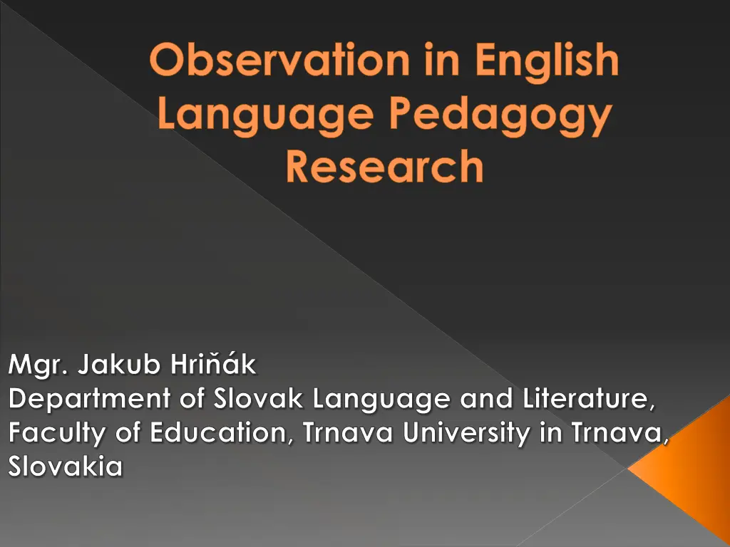 observation in english language pedagogy research