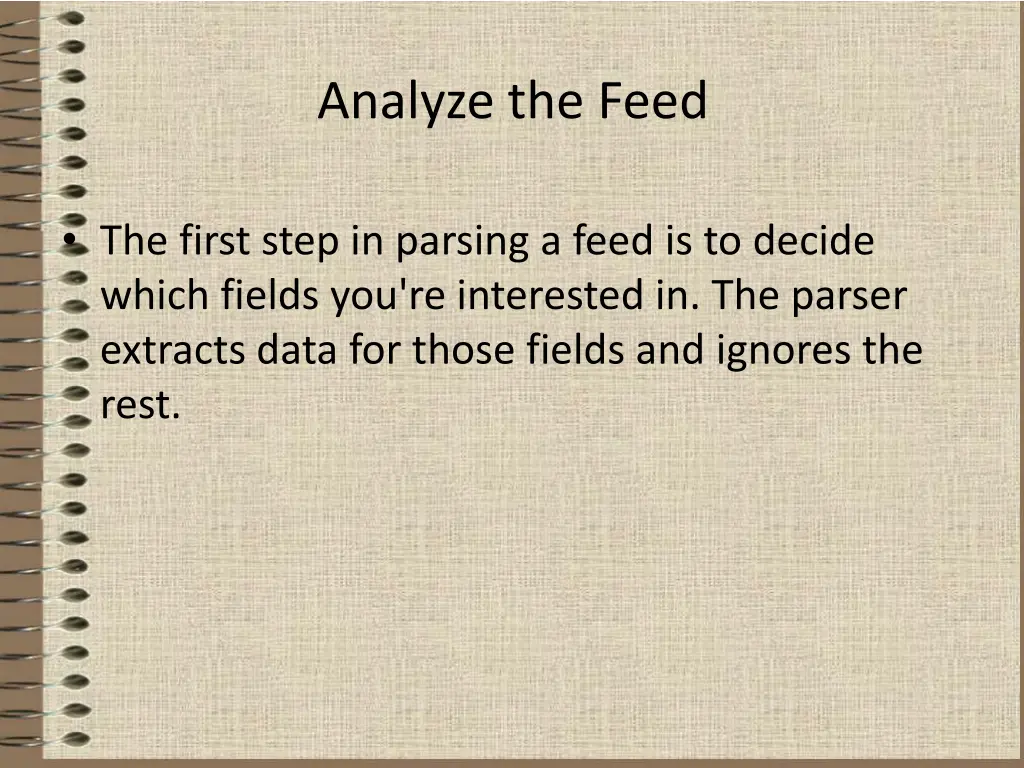 analyze the feed