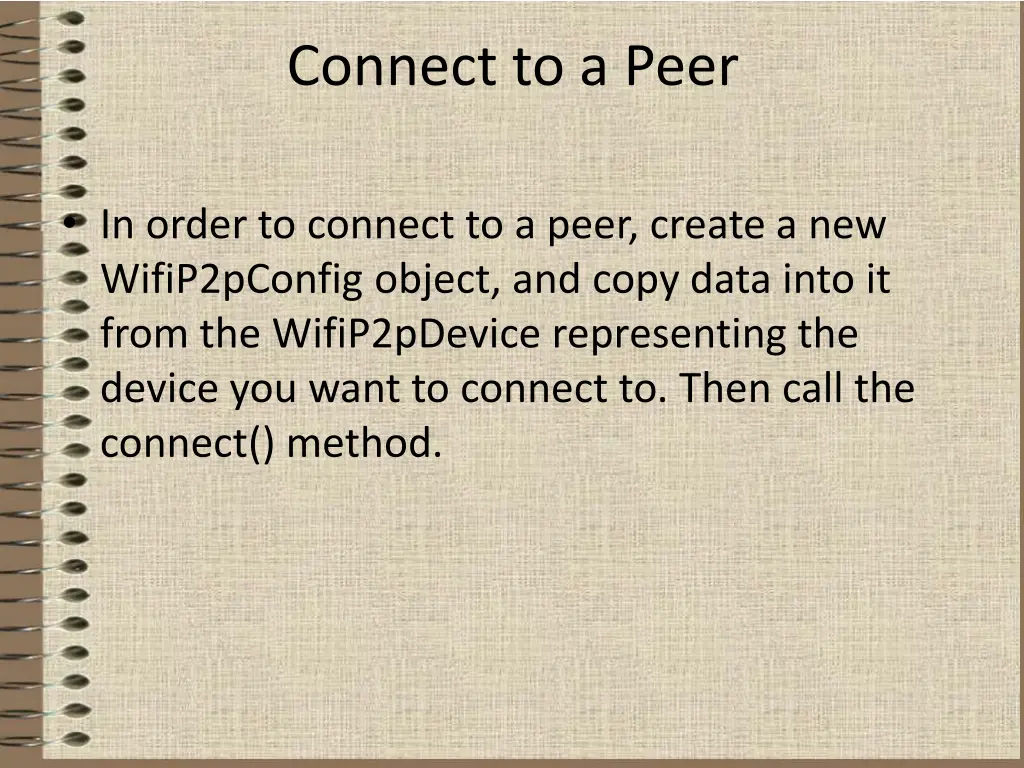 connect to a peer