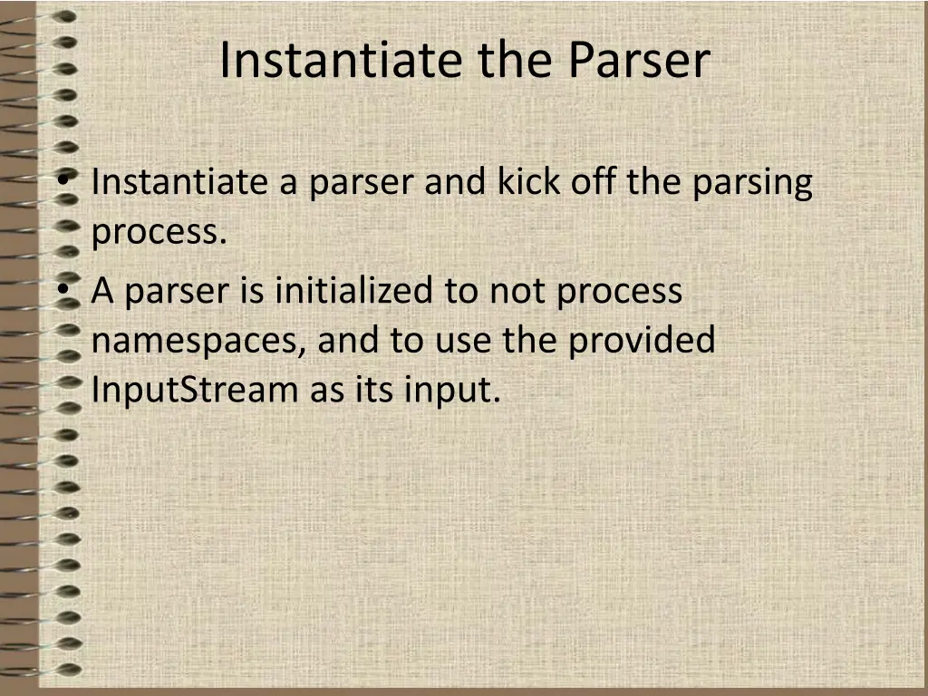 instantiate the parser