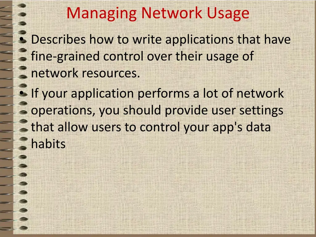 managing network usage