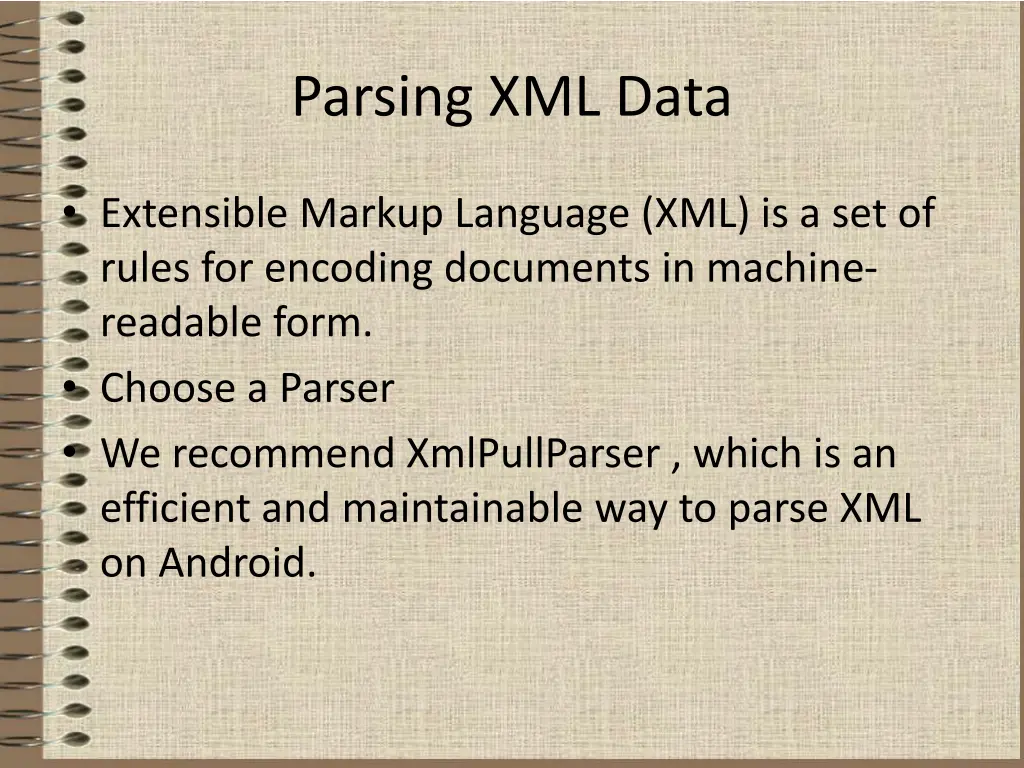 parsing xml data