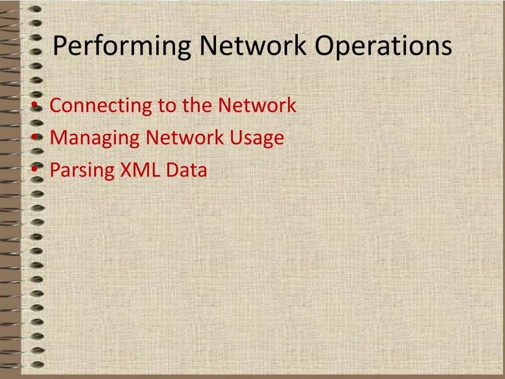 performing network operations