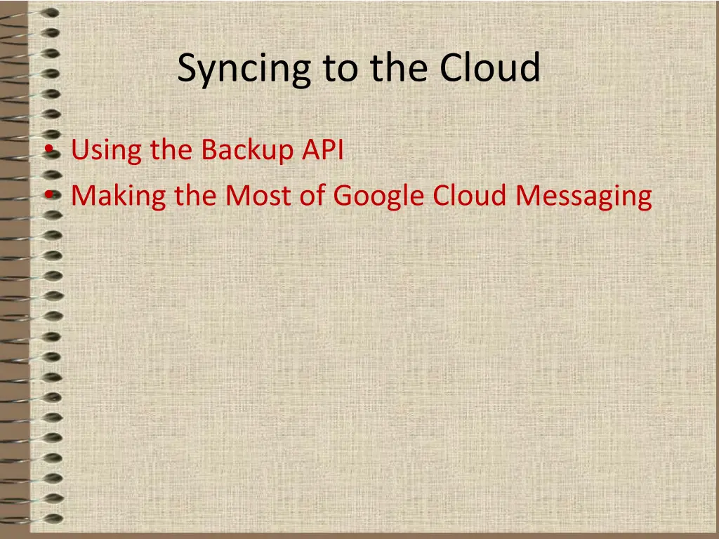 syncing to the cloud