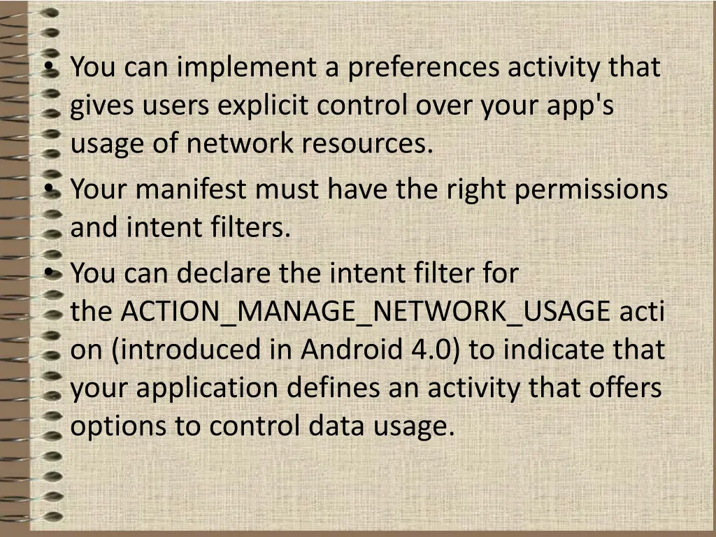 you can implement a preferences activity that