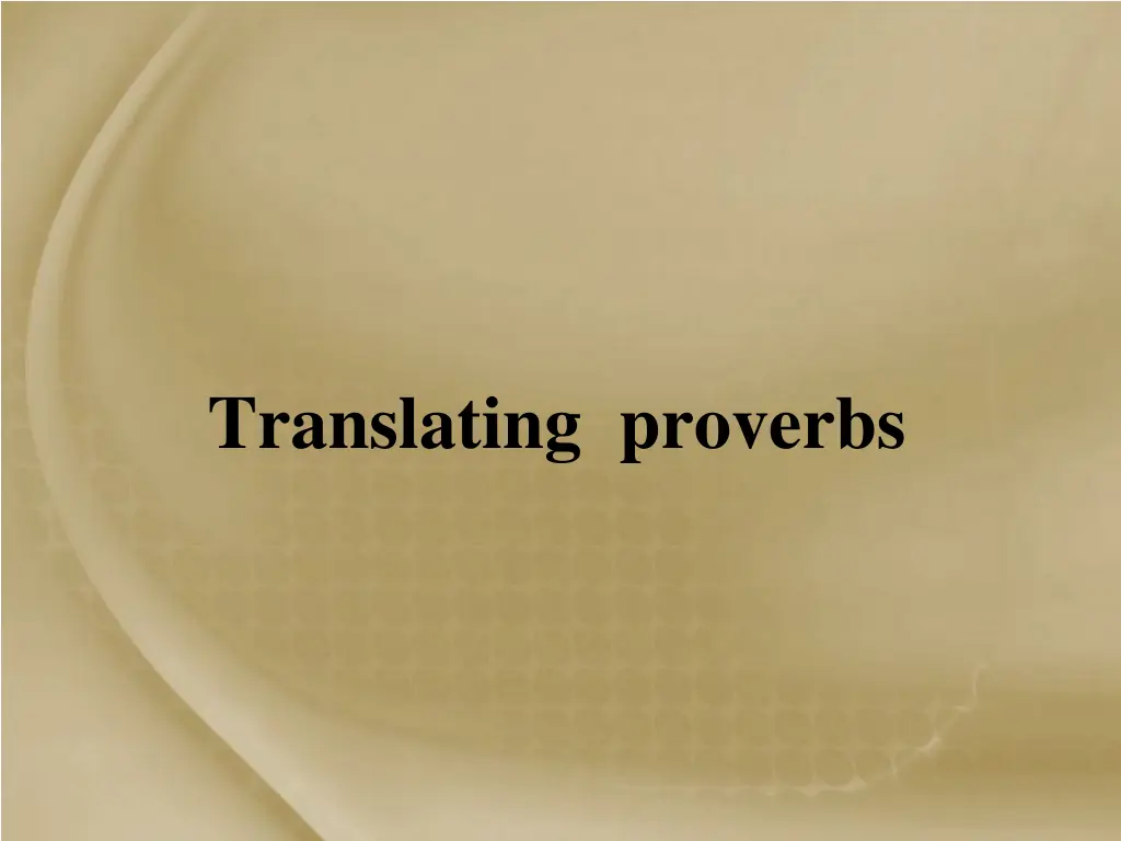 translating proverbs