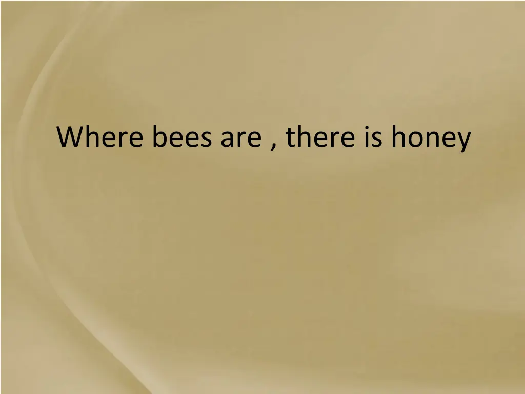 where bees are there is honey